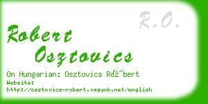 robert osztovics business card